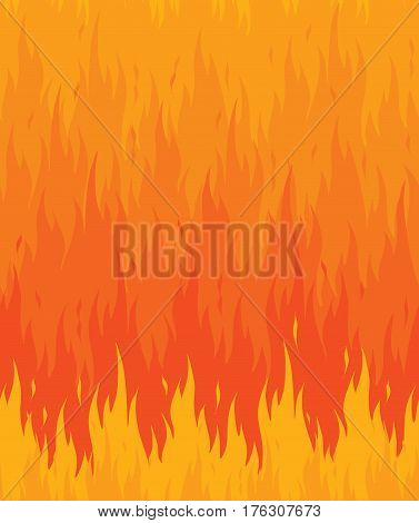 Fire flames pattern seamless background. Vector illustration