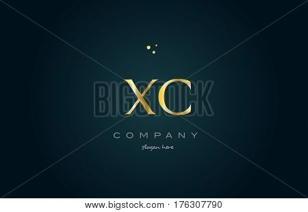 Xc X C  Gold Golden Luxury Alphabet Letter Logo Icon Template