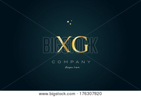 Xg X G  Gold Golden Luxury Alphabet Letter Logo Icon Template