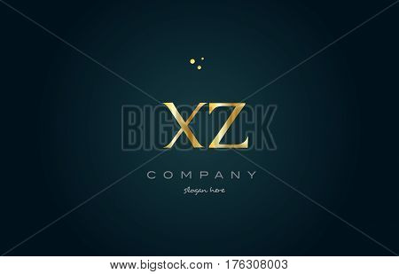 Xz X Z  Gold Golden Luxury Alphabet Letter Logo Icon Template