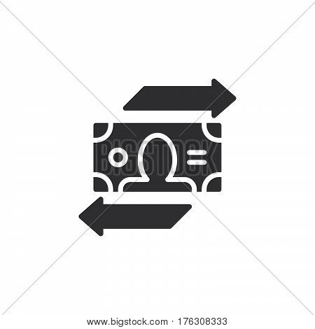Currency exchange icon vector filled flat sign solid pictogram isolated on white. Symbol logo illustration
