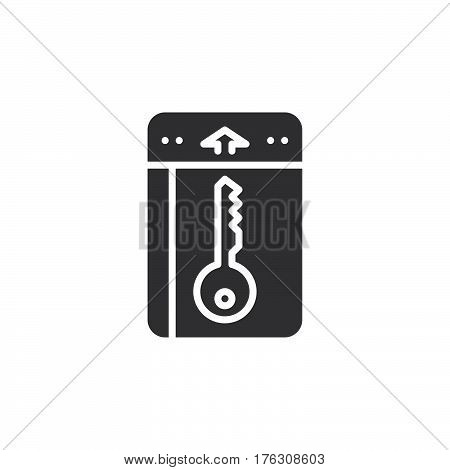 Room key keylock icon vector filled flat sign solid pictogram isolated on white. Symbol logo illustration