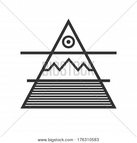 Triangle Divided Into Three Elements Water Ground Air Sun Sacral Geometry