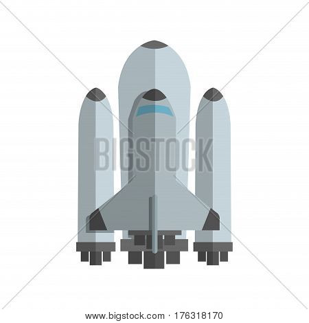 spacecraft icon over white background. colorful design. vector illustration