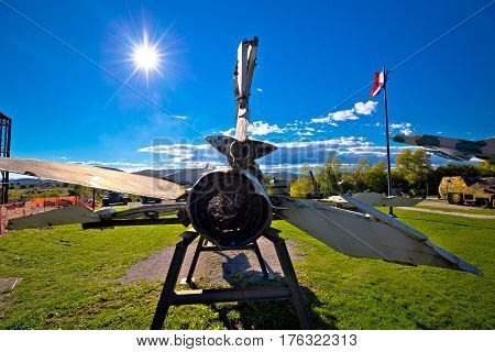 Military airplane wreck in Turanj near Karlovac Croatia