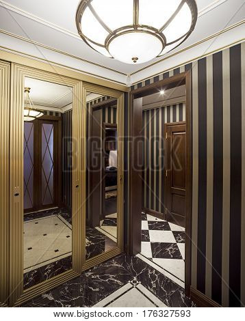wardrobe room modern anteroom striped checkered interior