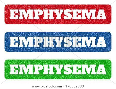 Colored Rubber Seal Stamps With Emphysema Text Hole. Vector Caption Inside Rounded Rectangular Shape