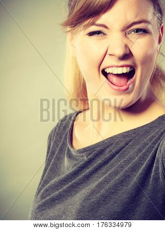 Cheerful Girl Fooling.