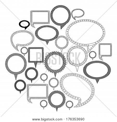 silhouette differents figures cah bubbles icon, vector illustration design