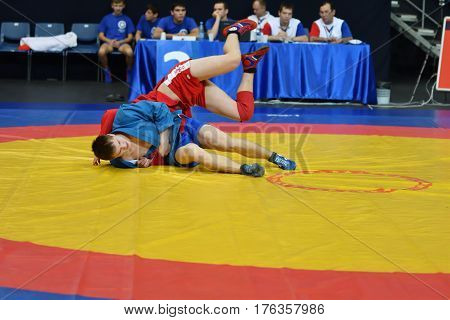 Orenburg, Russia - 29 October 2016: Boys Competitions Sambo