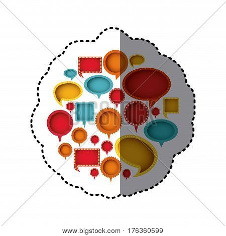 color differents figures cah bubbles icon, vector illustration design