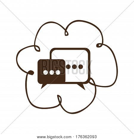 cloud chat bubbles icons sercive, vector illustration design