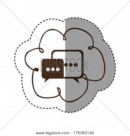 color cloud chat bubbles icons sercive, vector illustration design