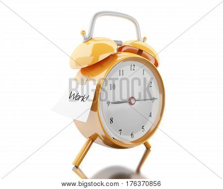 3D Alarm Clock With Sticky Paper Writen 
