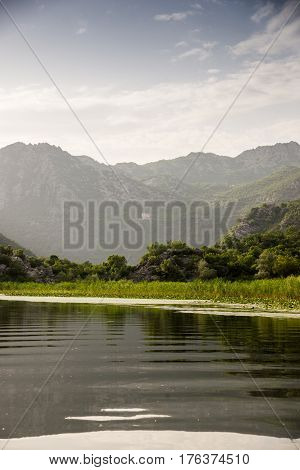 Lake Shkod also called Scutari, Skadar and Shkodra lies on the border of Albania and Montenegro, the largest lake in the Southern Europe