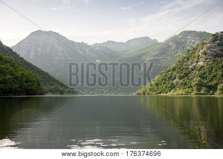 Lake Shkod also called Scutari, Skadar and Shkodra lies on the border of Albania and Montenegro, the largest lake in the Southern Europe