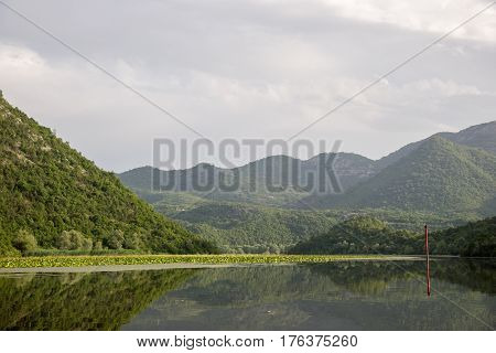 Lake Shkod also called Scutari, Skadar and Shkodra lies on the border of Albania and Montenegro, the largest lake in the Southern Europe