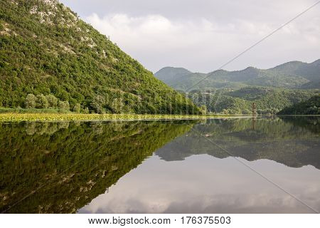 Lake Shkod also called Scutari, Skadar and Shkodra lies on the border of Albania and Montenegro, the largest lake in the Southern Europe