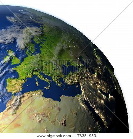 Emea Region On Planet Earth