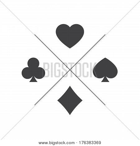 Suit of playing cards icon. Vector illustration symbols isolated on white background
