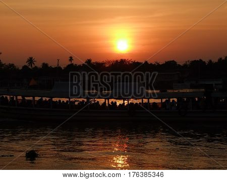 Sunset beauty in nature at Thailand city