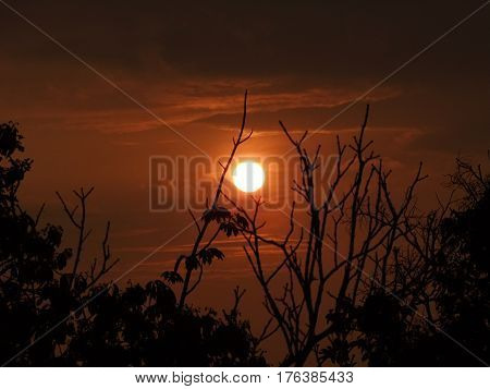 Sunset Beauty in nature at Thailand City