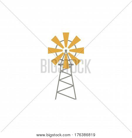 windmill flat icon isoltaed on white background. Vector.