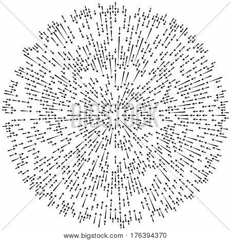 Radial Lines Element. Abstract Radiating Irregular Lines
