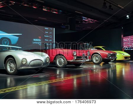Ancient Cars At Car Museum In Turin