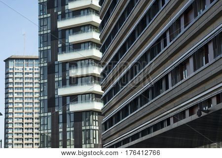 MILAN, ITALY - NOVEMBER 12, 2016: Milan (Lombardy Italy): modern office buildings along via Melchiorre Gioia