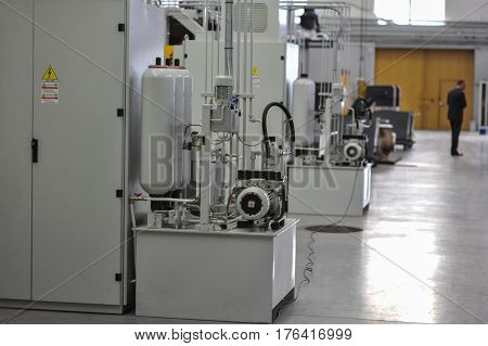 St. Petersburg Russia - February 13 2010: The Armalit factory produces ship armature for shipbuilding companies. Modern CNC machines