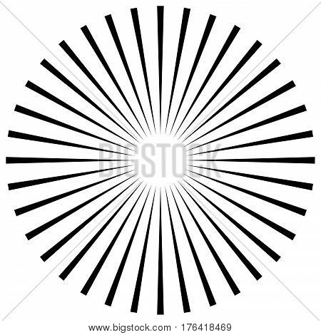 Radial Lines Abstract Geometric Element. Spokes, Radiating Stripes.