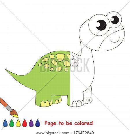 Brontosaurus Dino to be colored, the coloring book to educate preschool kids with easy kid educational gaming and primary education of simple game level.