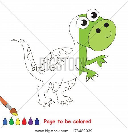 Tirannosaurus dinosaur to be colored, the coloring book to educate preschool kids with easy kid educational gaming and primary education of simple game level.