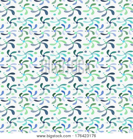 Green blue seamless background with elements wnite