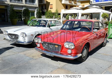 Exhibition Of Vintage Cars At Varallo Sesia Village, Piedmont, Italy