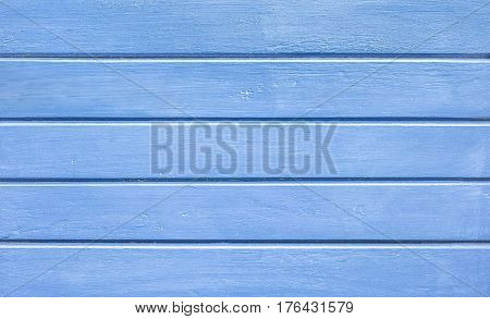 Cyan blue wood background and alternative construction material - Textured wooden panel in outer fence structure - Retro old fashioned backdrop pattern - Cobalt retro filter