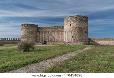 View at the ancient fortress in summer. Bilhorod-Dnistrovskyi fortress