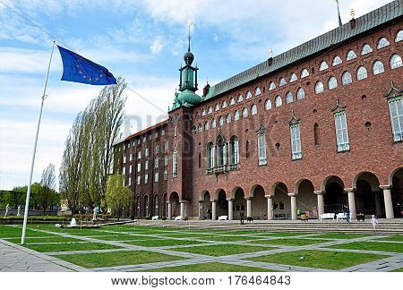 Palace and Old Town Hall in Stockholm, Sweden, Europe