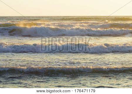 Coast of the Black Sea at sunset Tuapse district