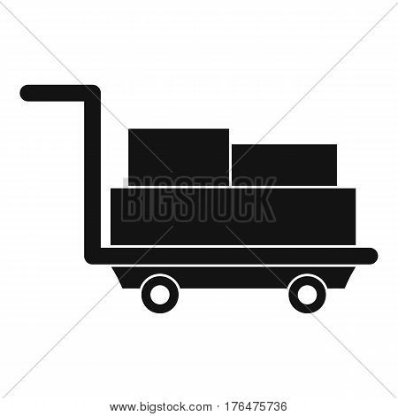 Cart with luggage icon. Simple illustration of cart with luggage vector icon for web