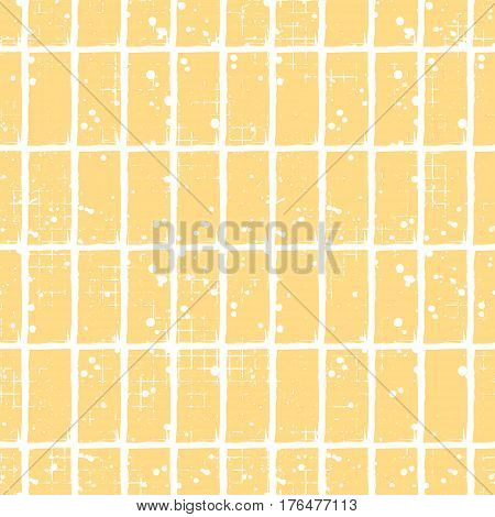Seamless Vector Checkered Pattern. Creative Geometric Pastel Background With Rectangles. Grunge Text