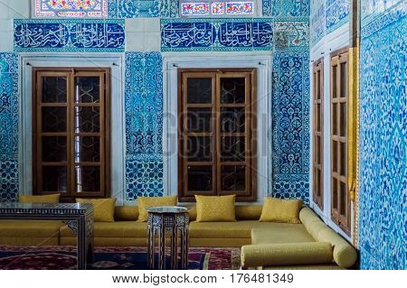 Istanbul, Turkey - Juin 17, 2016:  Interior Detail From Hunkar Pavilion
