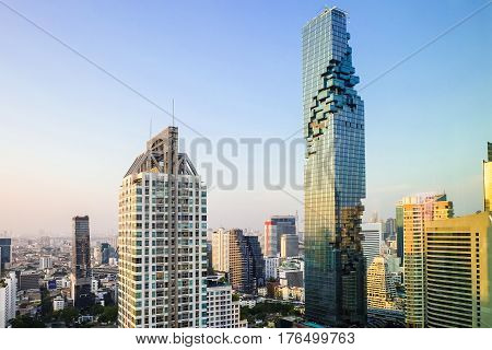 Bangkok Cityscape Sunset, Mahanakorn Modern Tower