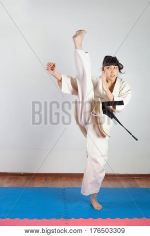 Woman Demonstrate Martial Arts Working Together