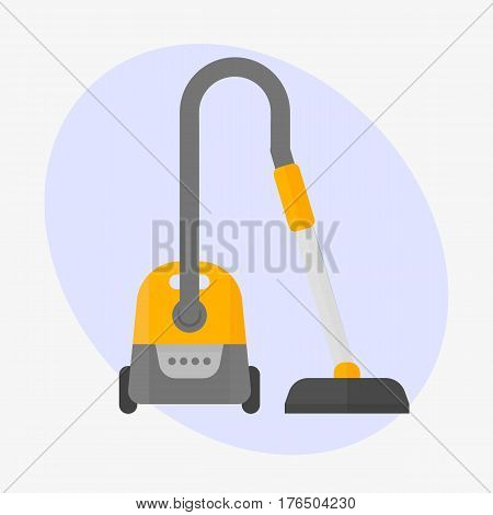 Professional vacuum cleaner equipment service housework tool room floor hygiene product disinfect chemical household washing vector illustration. Protective wash duster housekeeping tool.