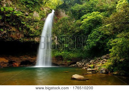 Lower Tavoro Waterfalls In Bouma National Heritage Park, Taveuni Island, Fiji