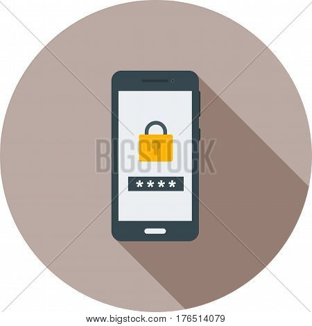 Passcode, security, lock icon vector image. Can also be used for smartphone. Suitable for mobile apps, web apps and print media.