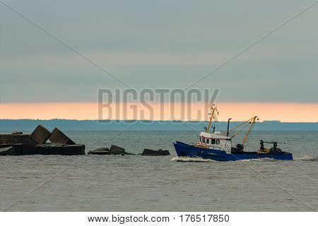 Blue Fishing Ship