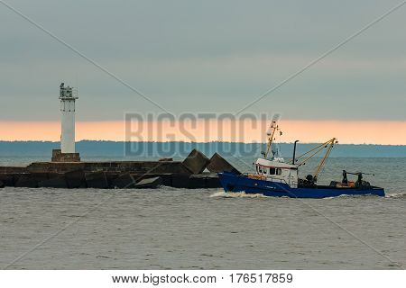 Blue Fishing Ship